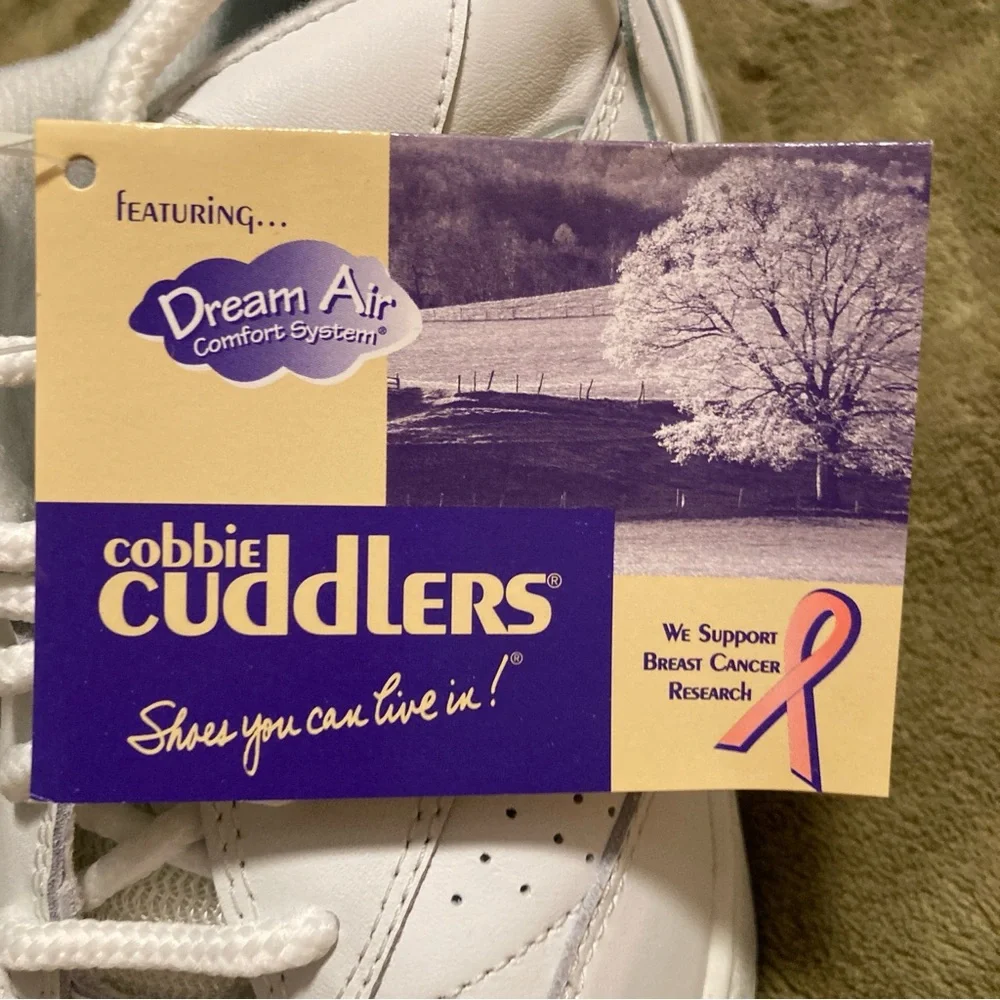 NIB Cobbie Cuddlers Vintage 80s Leather Walking Shoe Sneaker White Size 8